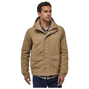 Patagonia Isthmus Jacket Mens XL Khaki Hooded Quilted Insulated water repellent